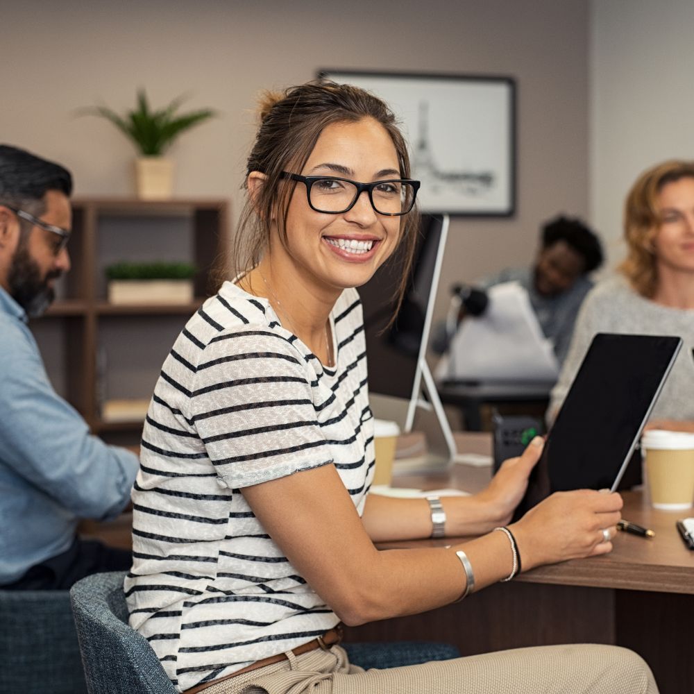 girl in office